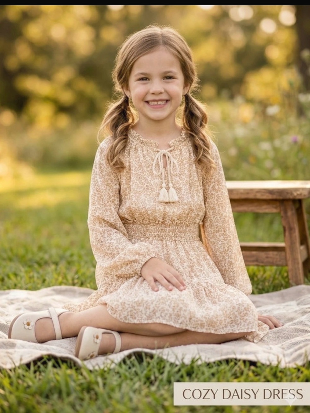 Girls’ Long-Sleeve Tiered Floral Dress size 10/12 by Art Class